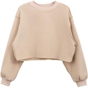 Cropped crew neck sweatshirt
